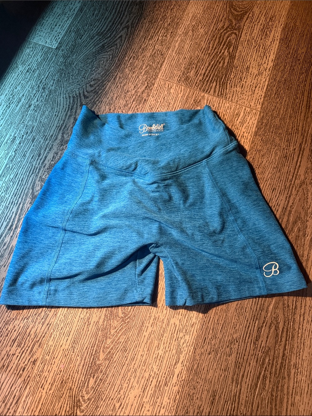 Bombshell sportswear heathered blue shorts